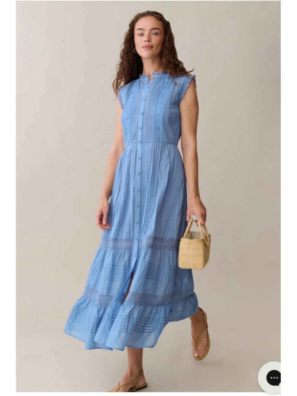 Women's Sorella Blue Cotton Maxi Dress Size S - Picture 11 of 12